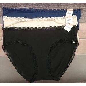 NEW Bundle of 3 Pairs Womens Jenni Panties Sz 3X White Chai Navy Blue